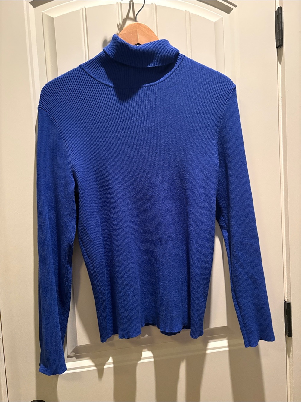 Chico's Royal Blue Ribbed Turtleneck Sweater